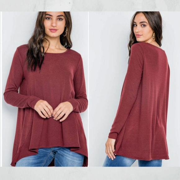 Tops - 🌹Wine Loose Fit Knit Top